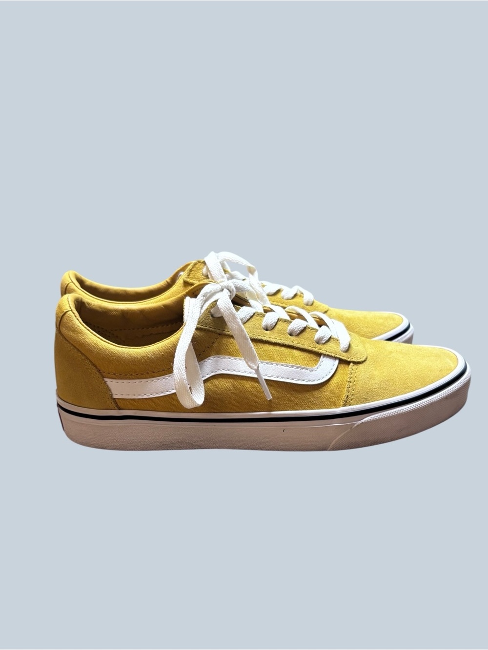 Vans Yellow Low-Top Sneakers with White Side Stripe